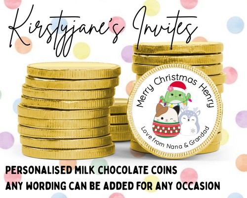 Personalised chocolate coins - chocolate,